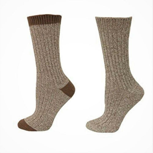 Women's Outdoor Boot Hiking Marled Twisted Cotton 2 Pair Socks