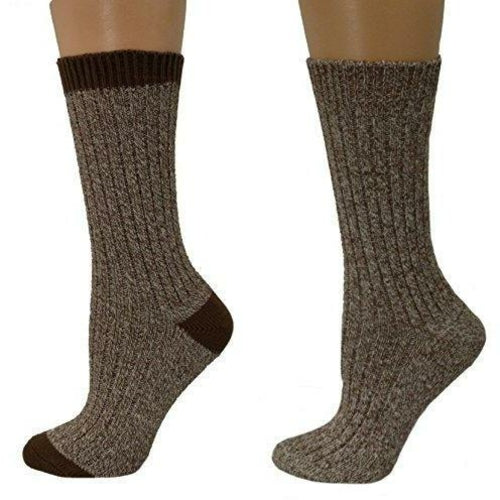 Women's Outdoor Boot Hiking Marled Twisted Cotton 2 Pair Socks