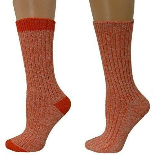 Women's Outdoor Boot Hiking Marled Twisted Cotton 2 Pair Socks