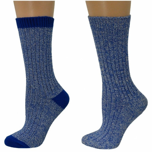 Women's Outdoor Boot Hiking Marled Twisted Cotton 2 Pair Socks