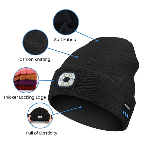 Bluetooth Music Led Beanie Hat with Light