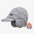 Winter Visor Beanie With Earflap Warm Fleece Lined Knitted Ear
