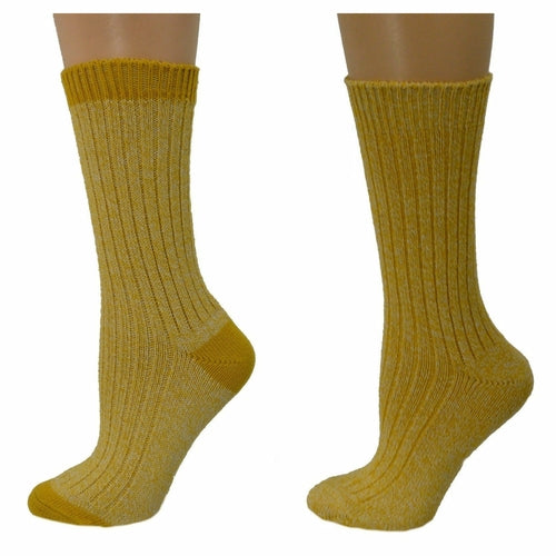 Women's Outdoor Boot Hiking Marled Twisted Cotton 2 Pair Socks