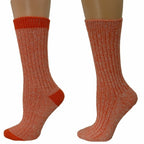 Women's Outdoor Boot Hiking Marled Twisted Cotton 2 Pair Socks