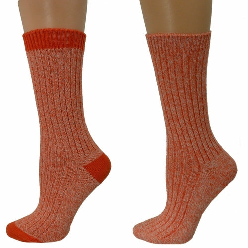 Women's Outdoor Boot Hiking Marled Twisted Cotton 2 Pair Socks