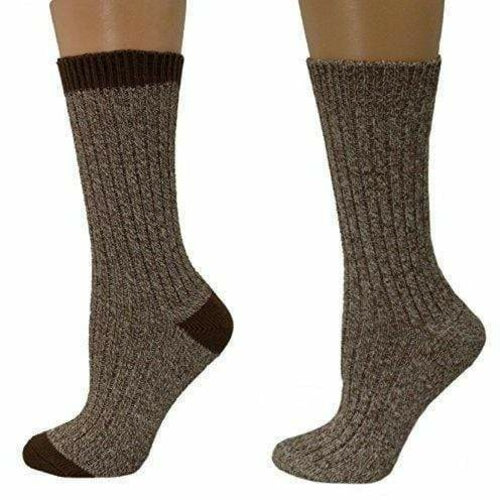 Women's Outdoor Boot Hiking Marled Twisted Cotton 2 Pair Socks